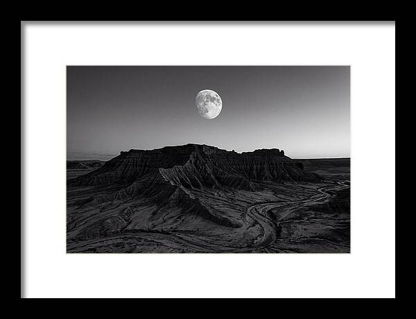 Gibbous Moon Over Desert Mesa