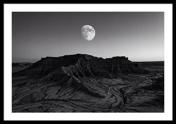 Gibbous Moon Over Desert Mesa