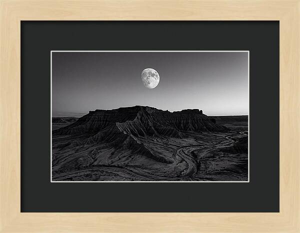 Gibbous Moon Over Desert Mesa