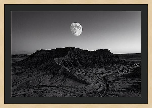 Gibbous Moon Over Desert Mesa
