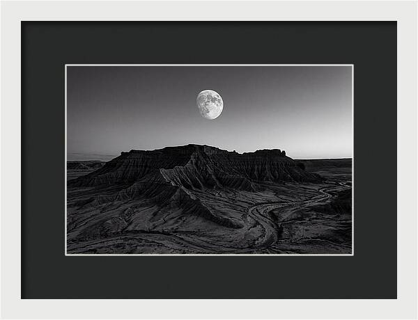 Gibbous Moon Over Desert Mesa