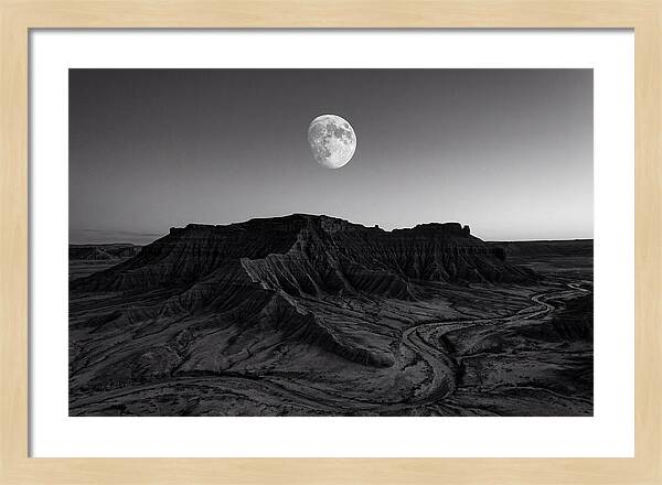 Gibbous Moon Over Desert Mesa