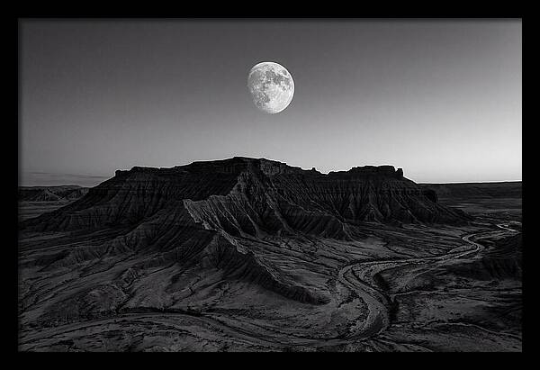 Gibbous Moon Over Desert Mesa