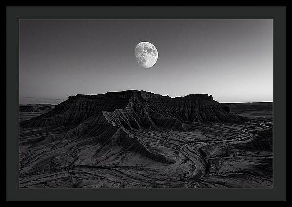 Gibbous Moon Over Desert Mesa