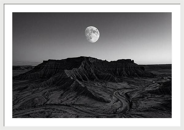 Gibbous Moon Over Desert Mesa