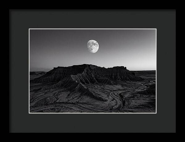 Gibbous Moon Over Desert Mesa