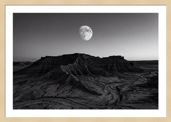 Gibbous Moon Over Desert Mesa