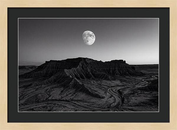 Gibbous Moon Over Desert Mesa