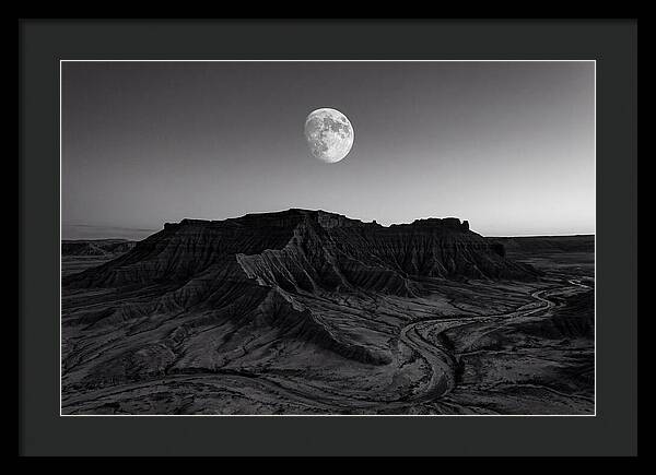 Gibbous Moon Over Desert Mesa