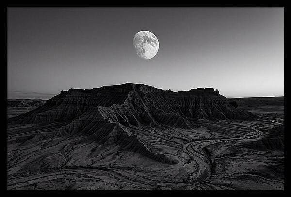 Gibbous Moon Over Desert Mesa
