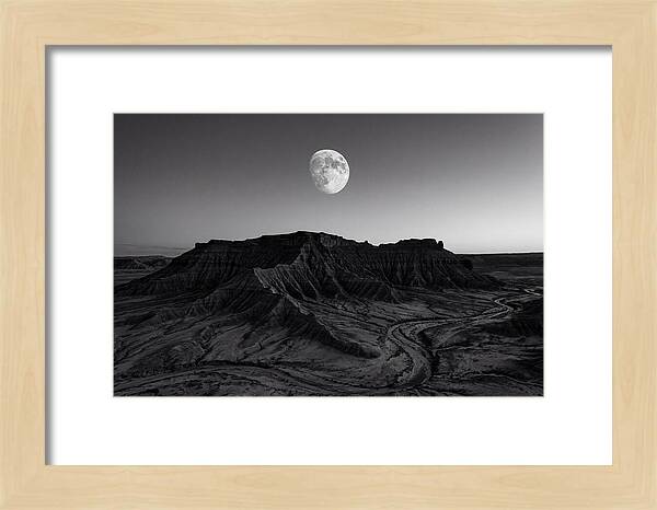 Gibbous Moon Over Desert Mesa