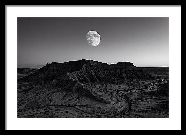 Gibbous Moon Over Desert Mesa