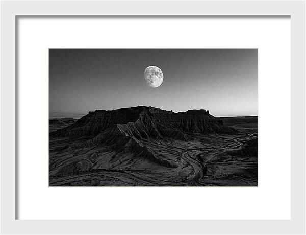Gibbous Moon Over Desert Mesa