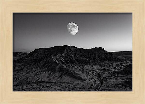 Gibbous Moon Over Desert Mesa