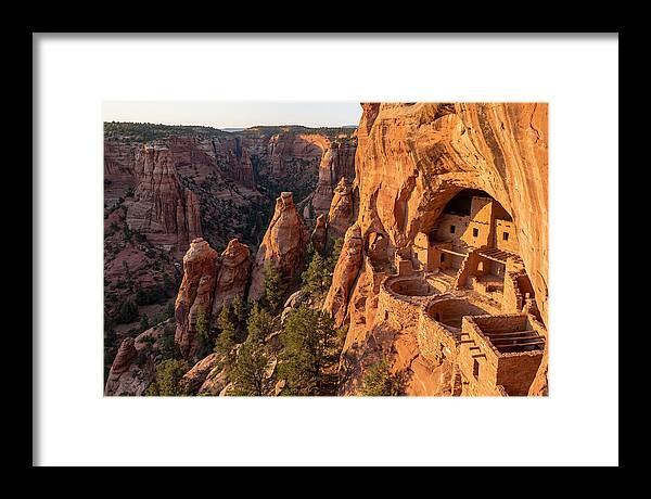 Gila Cliff Dwellings At Sunset
