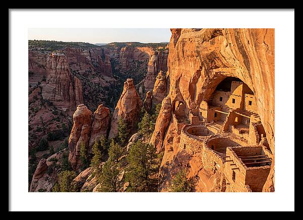 Gila Cliff Dwellings At Sunset