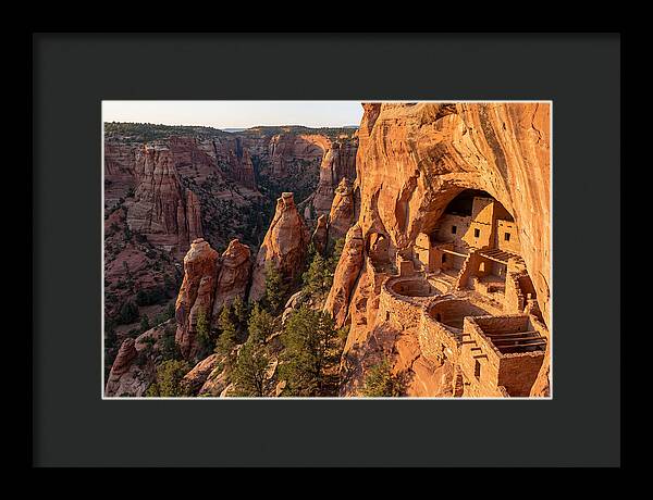 Gila Cliff Dwellings At Sunset