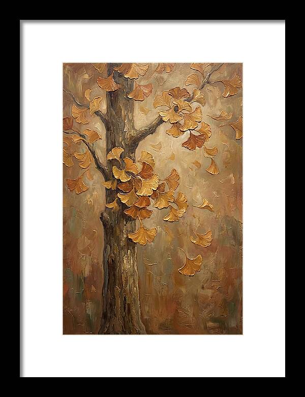 Ginkgo Tree In Autumn Glow