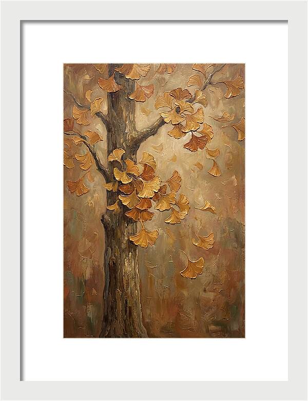 Ginkgo Tree In Autumn Glow