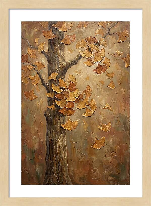 Ginkgo Tree In Autumn Glow