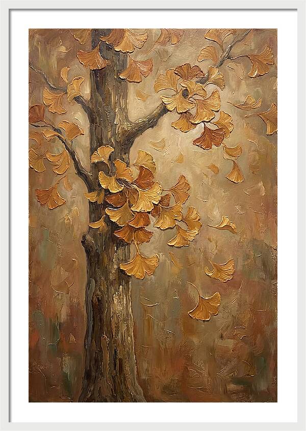 Ginkgo Tree In Autumn Glow