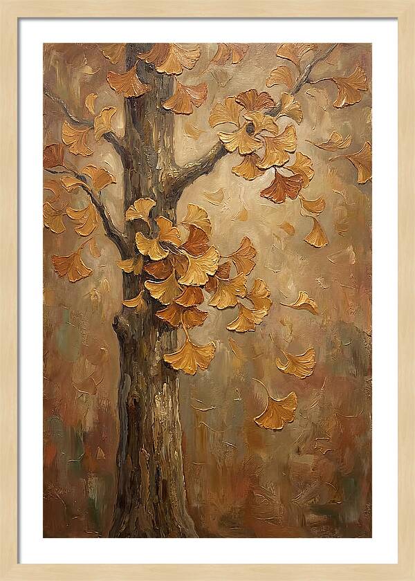 Ginkgo Tree In Autumn Glow