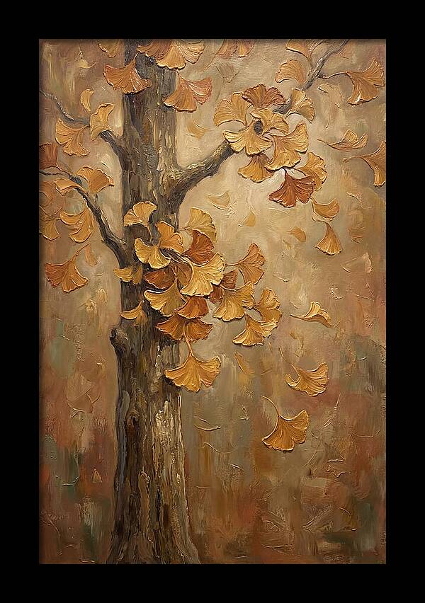 Ginkgo Tree In Autumn Glow