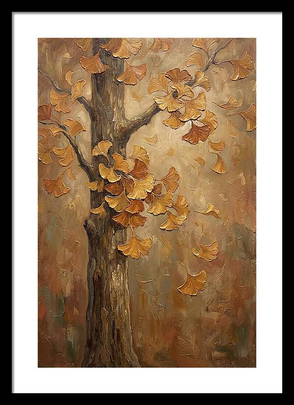 Ginkgo Tree In Autumn Glow