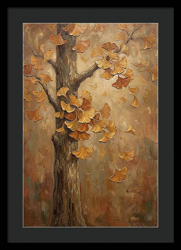 Ginkgo Tree In Autumn Glow