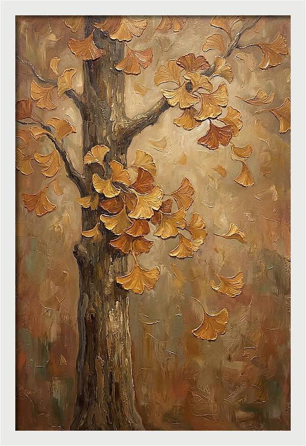 Ginkgo Tree In Autumn Glow