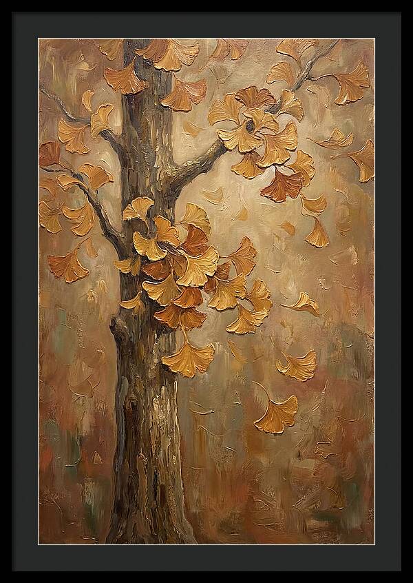 Ginkgo Tree In Autumn Glow