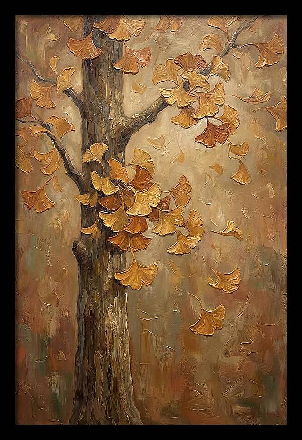 Ginkgo Tree In Autumn Glow