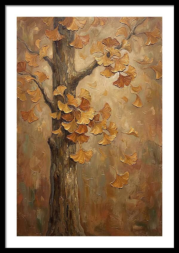 Ginkgo Tree In Autumn Glow