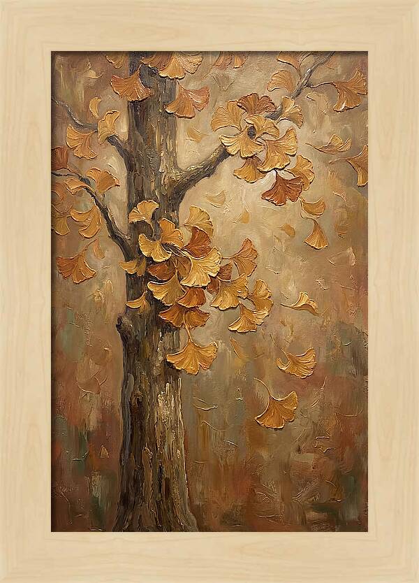 Ginkgo Tree In Autumn Glow