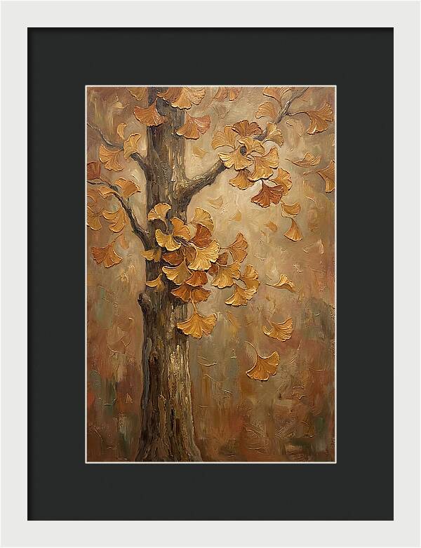 Ginkgo Tree In Autumn Glow