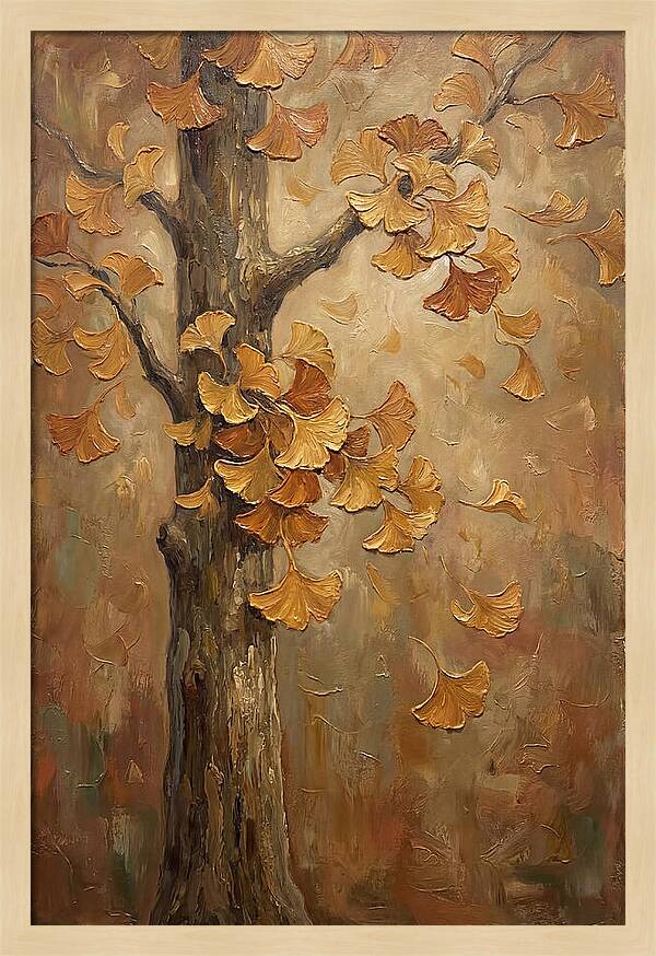 Ginkgo Tree In Autumn Glow