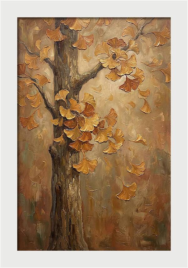 Ginkgo Tree In Autumn Glow