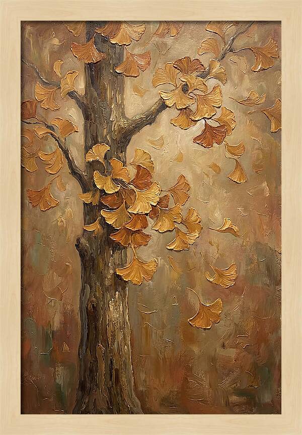 Ginkgo Tree In Autumn Glow