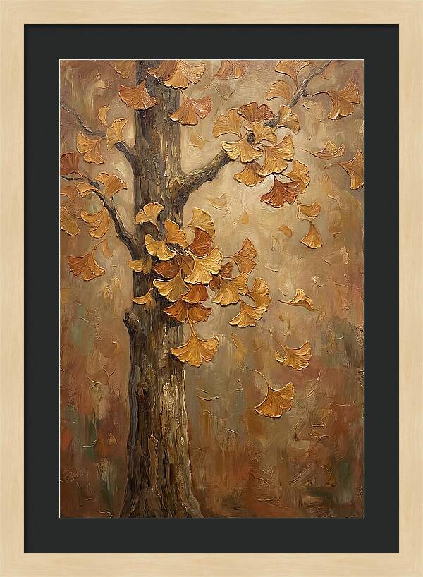 Ginkgo Tree In Autumn Glow