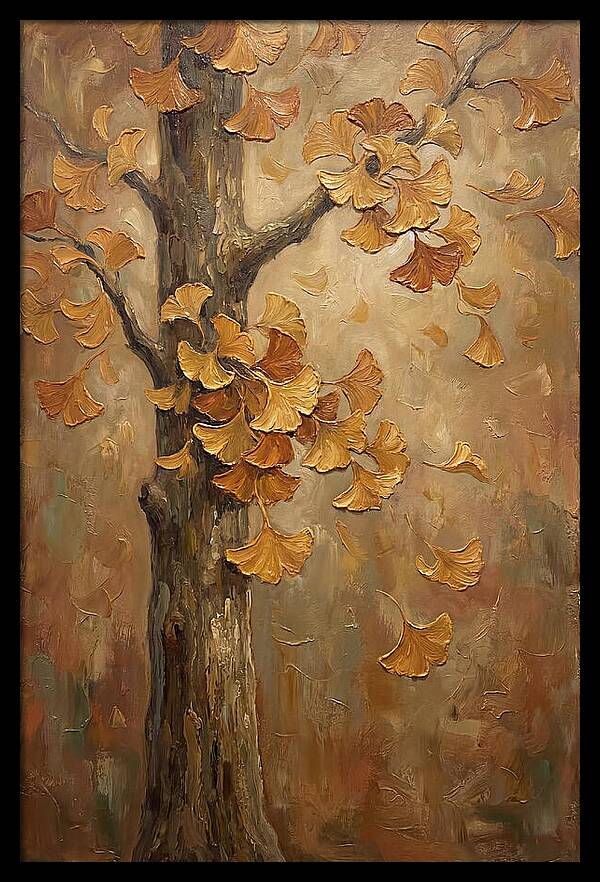 Ginkgo Tree In Autumn Glow