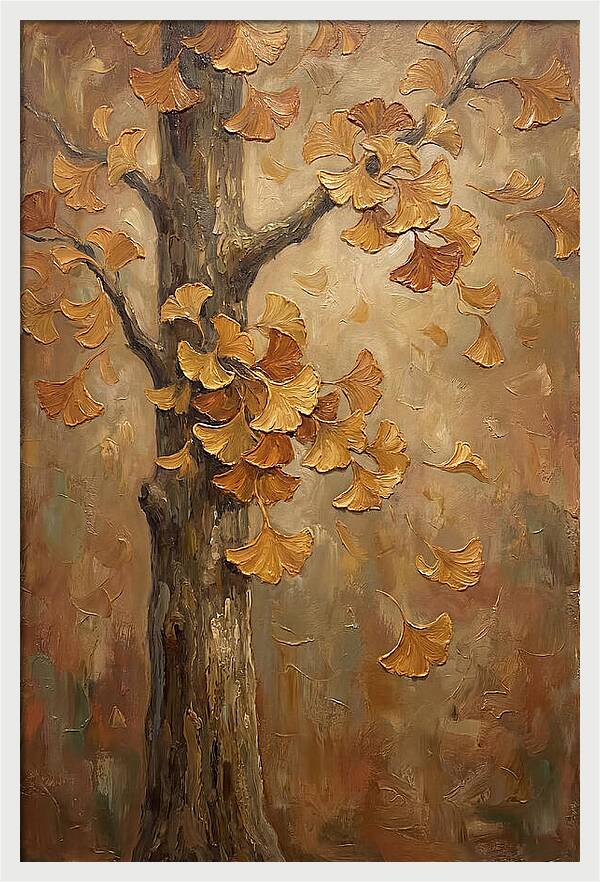 Ginkgo Tree In Autumn Glow