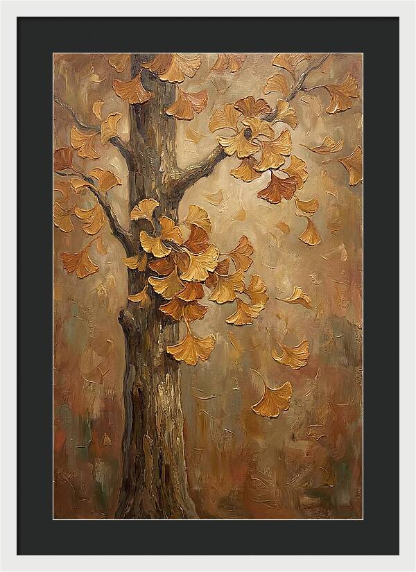 Ginkgo Tree In Autumn Glow
