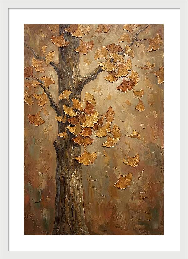 Ginkgo Tree In Autumn Glow