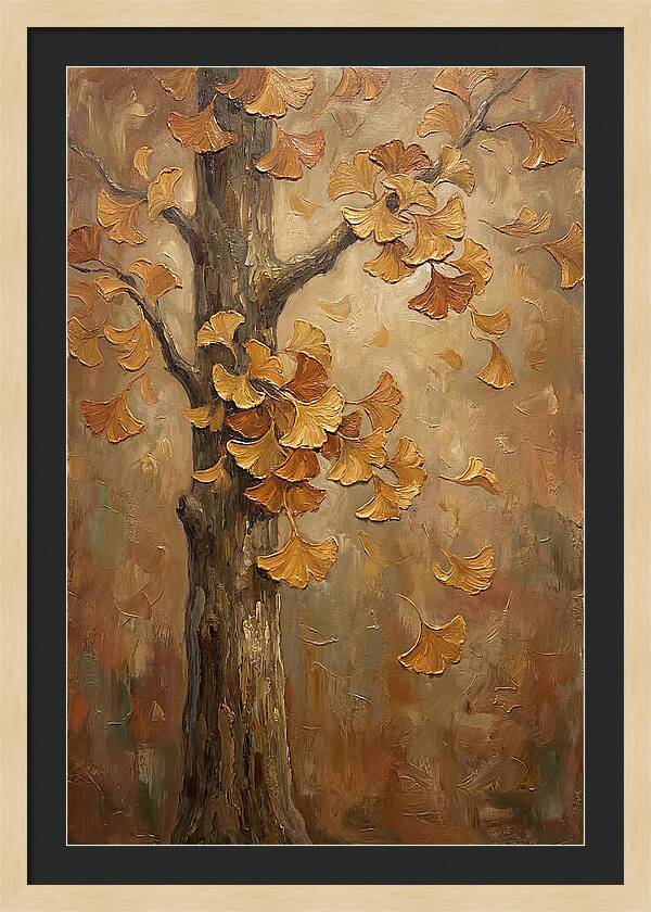 Ginkgo Tree In Autumn Glow