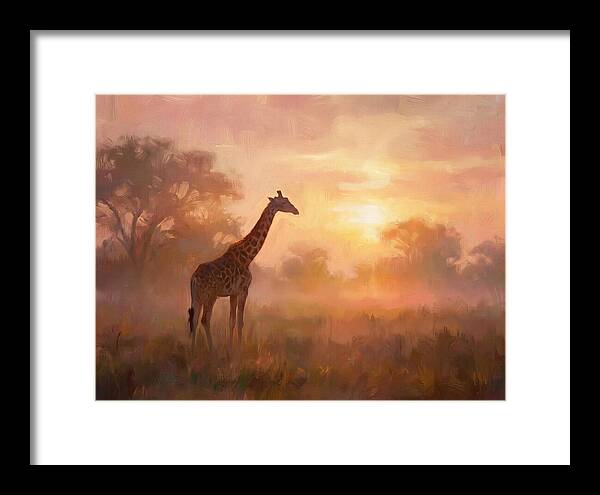 Giraffe At Sunrise