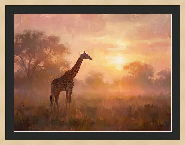Giraffe At Sunrise