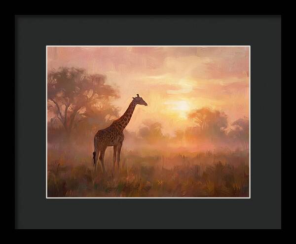 Giraffe At Sunrise