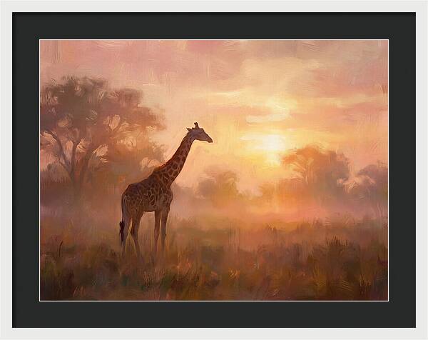 Giraffe At Sunrise