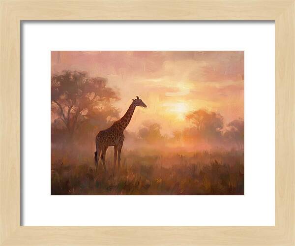 Giraffe At Sunrise