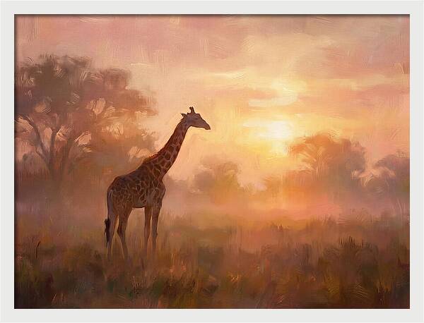 Giraffe At Sunrise